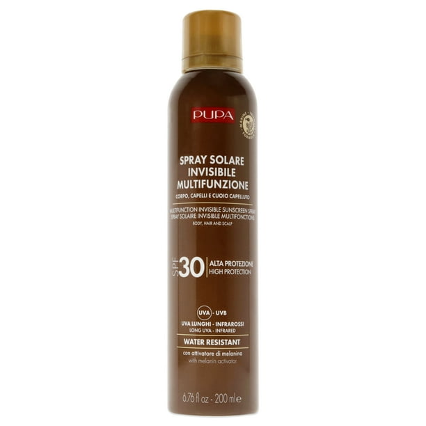 Spray protector solar invisible multifunción resistente al agua SPF 30 de Pupa Milano para unisex - Protector solar de 6.7 oz