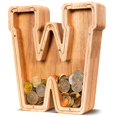 thumbnail image 1 of Caja de Dinero de Madera ELX Personalizada con Letra, Bóveda Duradera, 1 of 5