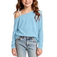 thumbnail image 3 of Bovxnpu Girls Long Sleeve Shirts Undershirts Long Sleeve Top Casual Fashion Pullover Sweatshirt Outfits, 3 of 10