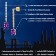 thumbnail image 2 of Gem Stone King 14K Yellow Gold Purple Amethyst and Lab Grown Diamond Dangle Earrings for Women | 2.16 Cttw | Gemstone February Birthstone | Cushion 7X5MM, 2 of 6