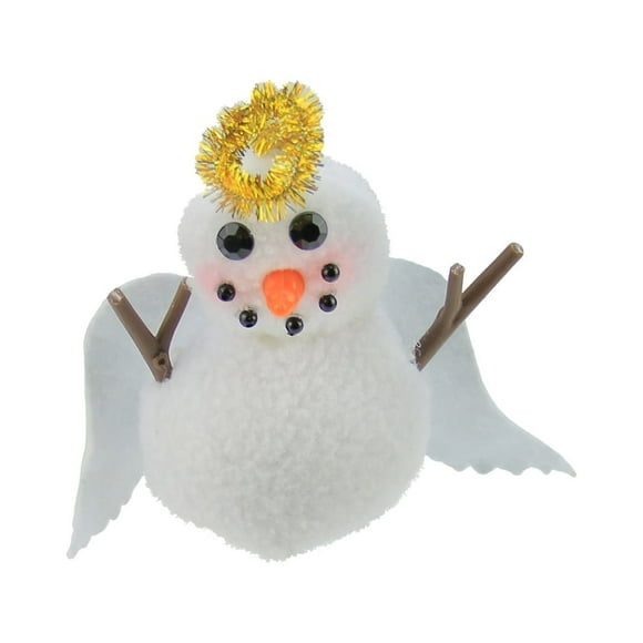 Roman 5" White and Gold Angel Snowman with Halo Christmas Ornament