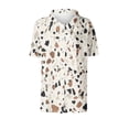 thumbnail image 4 of Xdegoge Button Down Shirts for Women Collared V Neck Short Sleeve Vintage Retro Workwear Loose Fit Abstract Striped Print Lightweight Flowy Soft Breathable Spring Summer Tops, 4 of 7