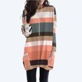 thumbnail image 2 of Blusa con capucha de manga larga informal con cuello redondo y rayas de arcoíris de longitud media para mujer Fridja  ghj987+4095, 2 of 8