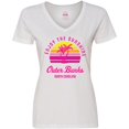 thumbnail image 3 of Inktastic Summer Enjoy the Sunshine Outer Banks North Carolina in Pink Women's V-Neck T-Shirt, 3 of 5