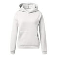 thumbnail image 5 of Daznico Sweatshirt for Women Womens Down Pocket Hooded Sweatshirts Pullover Sleeve Button V Drawstring Hoodies Neck Women's Hoodies & Sweatshirts White XL, 5 of 5