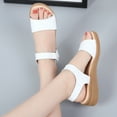 thumbnail image 5 of Womens Sandals Summer Leather Wedge Fashion Velcro Beach Comfy Walking Open Toe Sandals for Women, 5 of 6