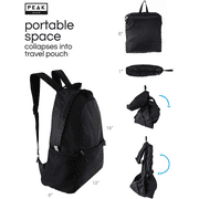 Peak Gear Foldable Backpack - Compact Packable Day Pack - Includes Lifetime Lost & Found ID