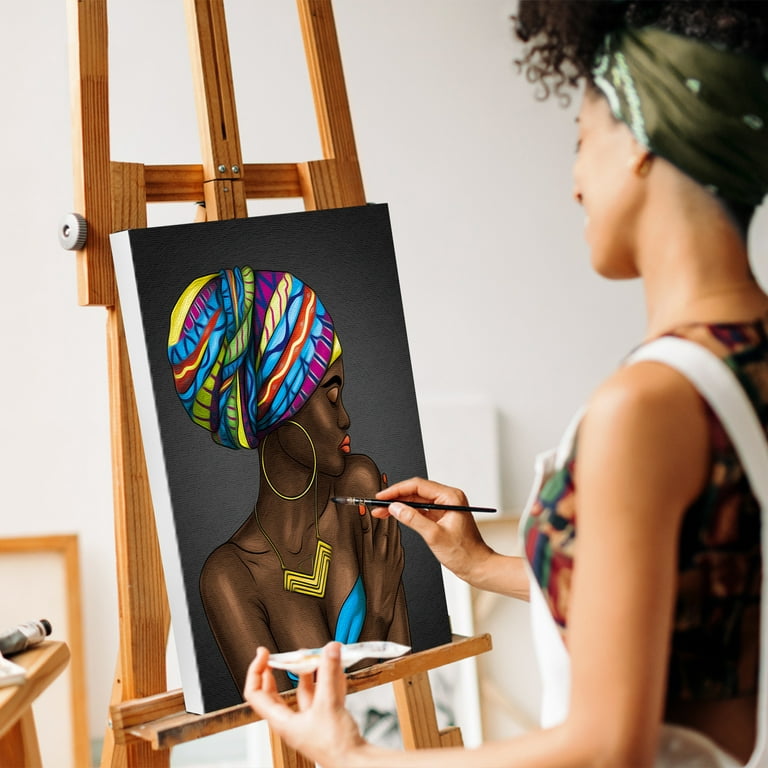 Afro Queen Paint Party Kits Pre Drawn Canvas Paint and Sip for Adults