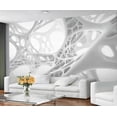 thumbnail image 2 of 3D Abstract Geometric Wall Murals, Modern Minimalist Murals For TV Background, White Lines Poster For Living Room, Nordic Wall Photo, Geometry Home Decor & Gift 98.4"W x 68.9"H (Not Peel and Stick), 2 of 6