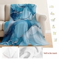 thumbnail image 5 of Marble Blue Blanket Soft Cozy Warm Throw Blanket for Couch, Plush Fuzzy Flannel Fleece Blankets for Sofa, Modern Aesthetics Abstract Impressionist Bed Blankets Lightweight Gifts for Women, 50"x60", 5 of 9