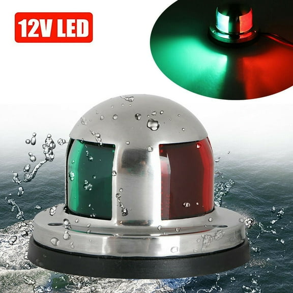 2 in 1 12V LED Bow Navigation Light Marine Boat Yacht Pontoon Stainless Steel