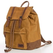 TimberWolf Vintage Daypack Backpack w/ Waxed Canvas, Laptop Compartment, Water-Resistant Lining, Leather Trim, Adjustable Straps & Front Zipper Pocket – The Daypack
