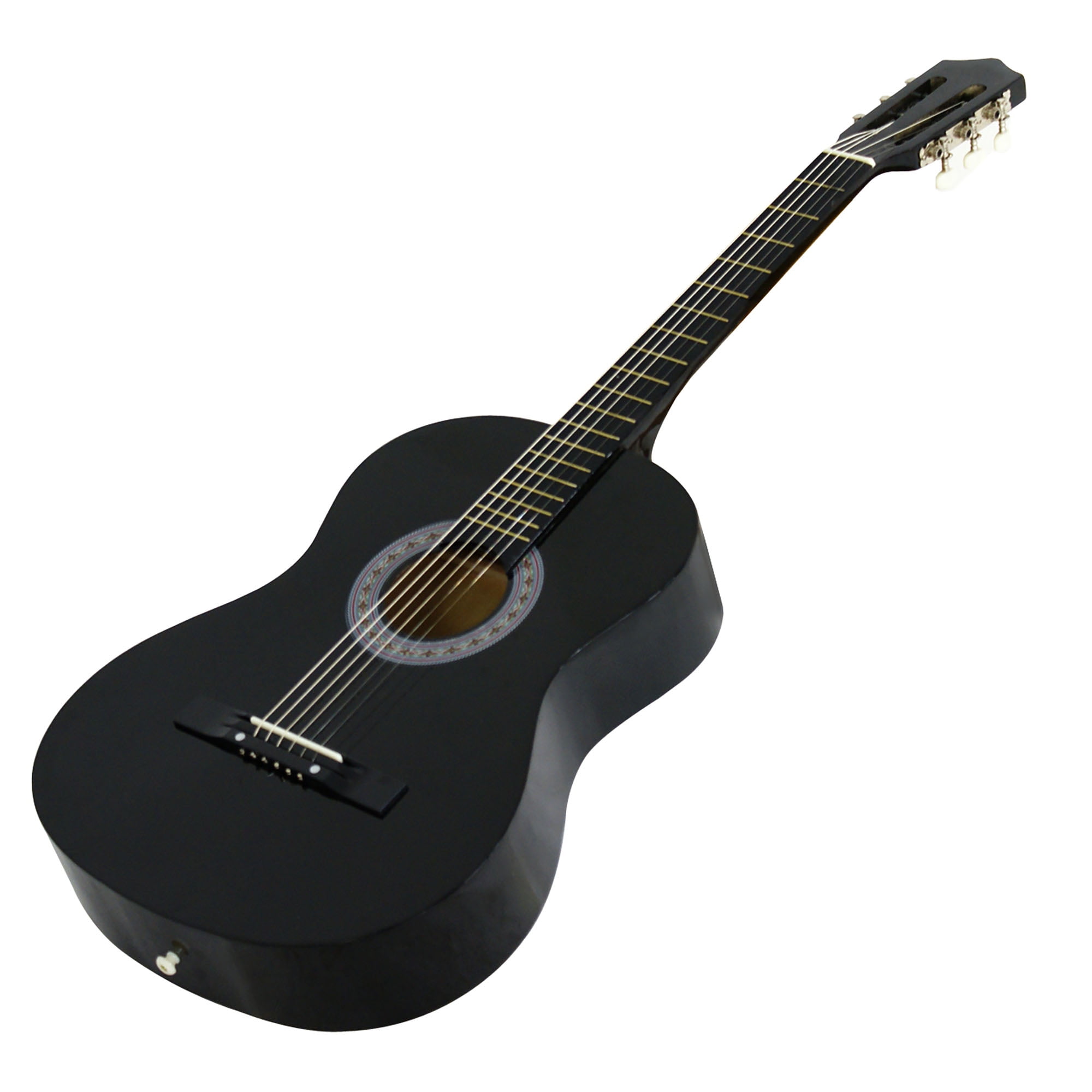 ZENSTYLE 38in Beginners Acoustic Guitar With Guitar Case, Strap, Tuner and Pick for Starter - Black
