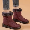 thumbnail image 2 of Women Boots Snow Fur Women Shoes Zipper Platform Fashion Shoes for Women Ankle Boots Waterproof Flat Botas Mujer Winter Shoes (Red,36), 2 of 7