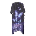 thumbnail image 5 of Xoenoiee Purple Butterfly Print Womens Kimono Cardigans Half Sleeve Oversized Beach Cover Up Cape Open Front Swimwear Beachwear for Swimming Pool Beach Vacation, 5 of 7
