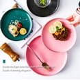 thumbnail image 3 of MasteelfCA 1pc Coloured Ceramic Tableware Western Steak Plate Microwave Oven Available Ceramic Food Plate Round Shape (Pink 8 Inches), 3 of 8