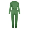 thumbnail image 4 of BXINGOHAI 2 Piece Sets for Women Casual Drawstring Outfits Long Sleeve Crewneck Shirts With Elastic Waistband Pants 2025 Athletic Running Set Green,L, 4 of 5