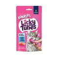 thumbnail image 1 of BONKERS Tubes à Lécher, Saveur Saumon, Tube à Lécher Humide pour Chats, Friandises pour Chats, Pochette de 4 Pcs, Tubes à Lécher Friandises Humides pour Chats, Recette au Saumon, Lot de 4, 1 of 5