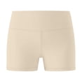 thumbnail image 3 of Girls High Waist Yoga Shorts, Tight Fit Workout Running Shorts for Kids, Breathable Quick Dry Dance Shorts and Athletic Leggings, Fitness Shorts for Age 5-14 Years Beige 120, 3 of 6