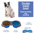 thumbnail image 3 of KE WOOW Bone Shape double bowl, collapsable silicone travel pet food container - 2 sizes - 3 colors - Large 33.81 floz BLUE, 3 of 6