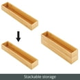 thumbnail image 4 of mDesign Stackable 15" Long Office Bamboo Drawer Organizer, 4 Pack, Natural Wood, 4 of 8