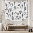 thumbnail image 5 of Gray Coastal Tapestry for Bedroom Wall Hanging Tapestry, Retro Nautical Starfish Coral Jellyfish Ceiling Backdrop Tapestries Poster Blanket Wall Decor for Teens Room Living Room Dorm 55" x 73", 5 of 8