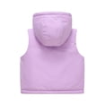thumbnail image 4 of BCSIOAOI Toddler Girls Puffer Vest,Fleece Lined Full Zip Hooded Sleeveless Warm Vest with Pockets Purple 1-2t, 4 of 8