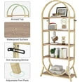 thumbnail image 6 of 5-Tier Arched Open Bookshelf, 70.8" Tall Modern Brown Storage Bookcase, Freestanding Display Rack Shelving Unit for Office, Bedroom, Living Room, Easy Assembly (Oak), 6 of 7