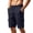 Navy, variant on Men's Shorts with Pockets and Belt Loops Big and Tall Solid Color Work Pants Fashion Elastic Waist Drawstring Fifth Shorts