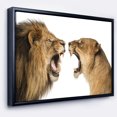 thumbnail image 1 of Designart - Lion et Lionne Rugissante - Impression sur Toile Encadrée Abstraite, 1 of 4