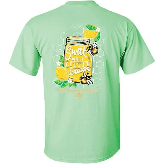 Girlie Girl Originals Sweet With a Little Sarcasm Preppy Womens Short Sleeve T-Shirt Adult Navy - Medium