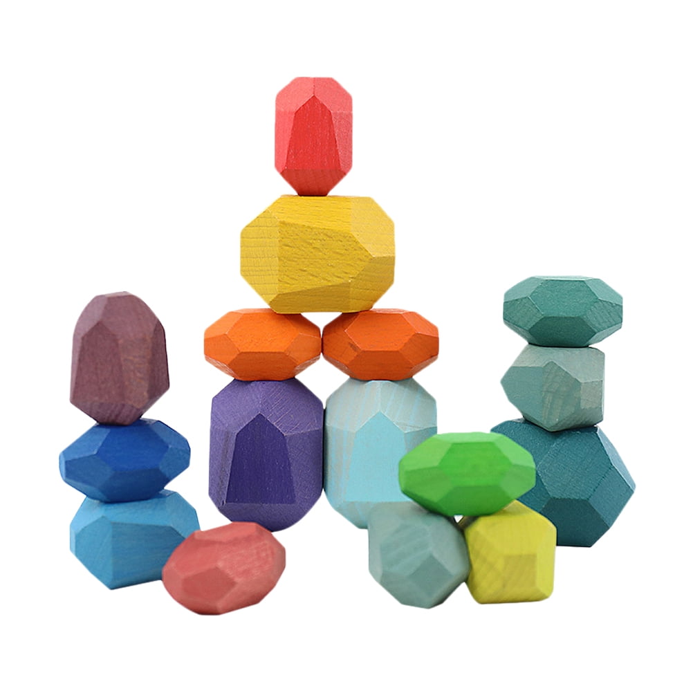 Frcolor Wooden Balancing Stones Stacking Blocks Stoneblocks Building