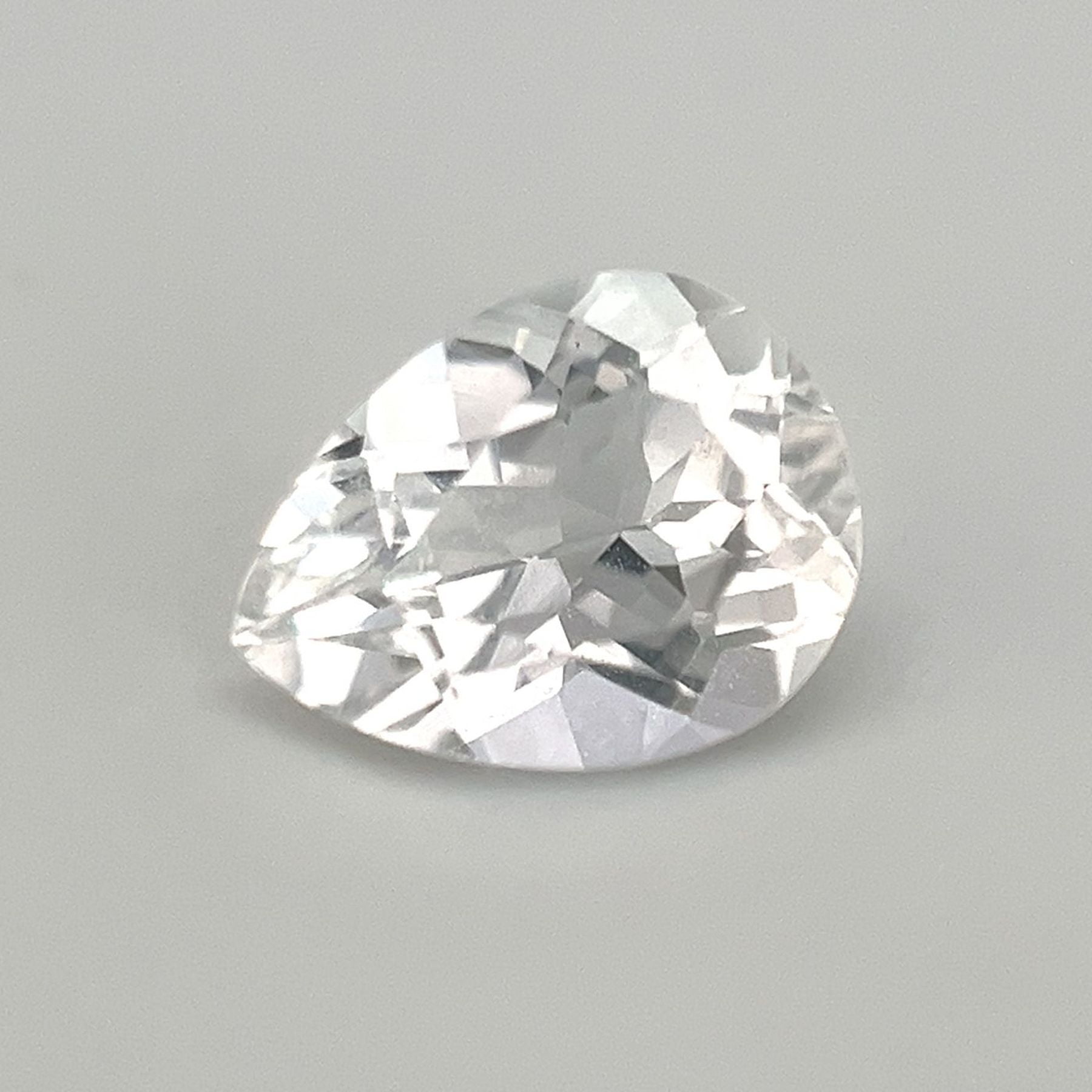Certified Real 2 Carat White Topaz Pear Shape Brilliant Cut 9x7 mm Loose Gemstone April Birthstone