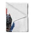 thumbnail image 2 of Dog Driver Soft Flannel Fleece Throw Blanket, Quirky French Bulldog on a Scooter Goggles Rocker Puppy, Cozy Plush for Indoor and Outdoor Use, 60" x 80", Charcoal Grey Blue, by Ambesonne, 2 of 5