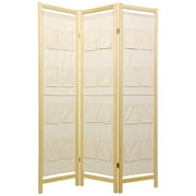 Oriental Furniture 6 Ft Tall Pockets Shoji Screen, 6 panel