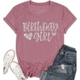 thumbnail image 1 of Tenues d'Anniversaire pour Femmes Chemise Fille à Paillettes Cadeau de Fête Mignon Graphique Manches Courtes Col Rond Hauts, 1 of 6