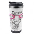 thumbnail image 1 of Funny Travel Mug, Hipster Animal Glasses, Steel Thermal Cup, 16 oz, by Ambesonne, 1 of 2