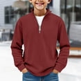 thumbnail image 2 of Coerni Boys Long Sleeve Quarter-zip Pullover Jacket Stripe Sporty Sweatshirt Outdoor Basketball Fall Clothes Youth Kids, 2 of 6