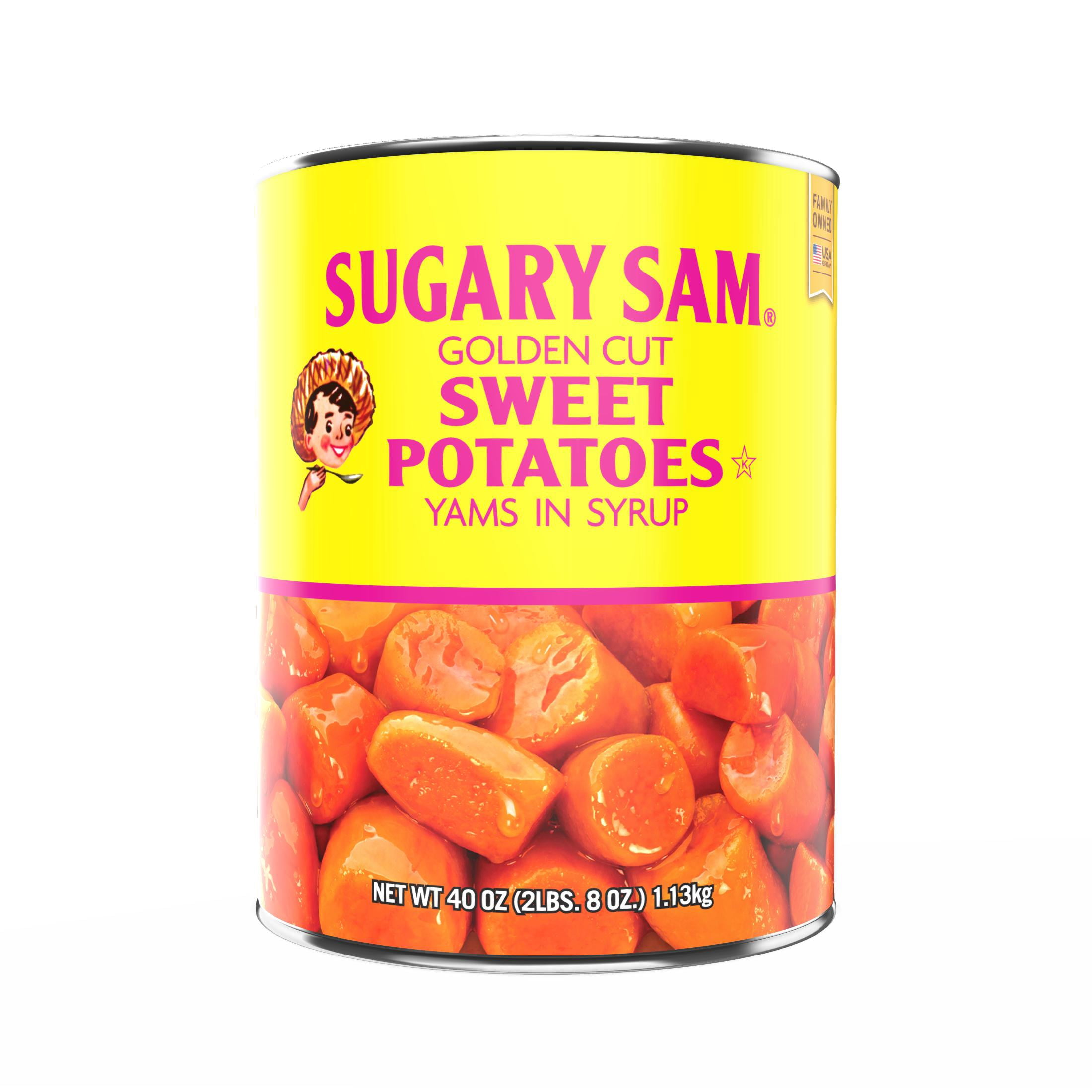(4 pack) Sugary Sam Golden Cut Sweet Potatoes Yams in Syrup, 40 oz., Can