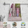 thumbnail image 5 of Pink Xmas Gnome Hand Towels, Christmas Stars Wooden Kitchen Towel Ultra Soft and Absorbent,Decorative Fingertip Face Towel for Bathroom Hotel, 2 PCS, 28.3"x 14.4", 5 of 6