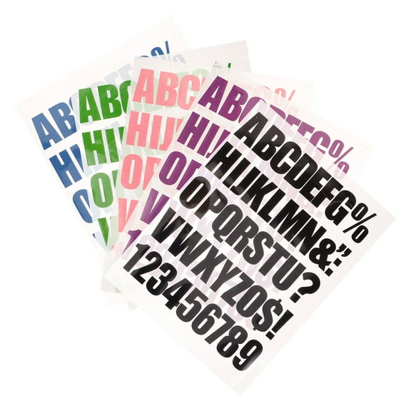 KALLORY 5 Sheets Iron On Patches for Girls with Letters in Black Navy Blue Purple Green Pink for Personalization