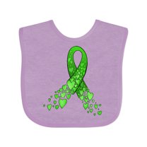 Inktastic Mental Health Awareness Ribbon with Green Hearts Boys or Girls Baby Bib