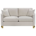 thumbnail image 3 of Corliss Upholstered Curved Track Arm Loveseat Beige, 3 of 10