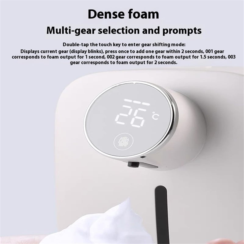 Automatic Soap Dispenser Wall Mount Touchless Foaming Hand Soap Dispenser Hands Soap Container for Bathroom Kitchen white