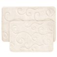 thumbnail image 1 of Bedford Home 67A-36765 2 Piece Memory Foam Bath Mat Set by Coral Fleece Embossed Pattern - Ivory, 1 of 4