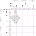 thumbnail image 4 of 14k Gold White Rhodium, 15 Anos Heart & Bow Quinceanera Pendant Charm Created CZ 16mm with 16" Dainty Neck Chain, 4 of 7