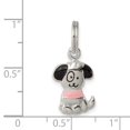 thumbnail image 2 of 925 Sterling Silver Solid Polished Split Ring Enameled Puppy Charm 22x10mm Wide Pendant Necklace for Women, 2 of 2
