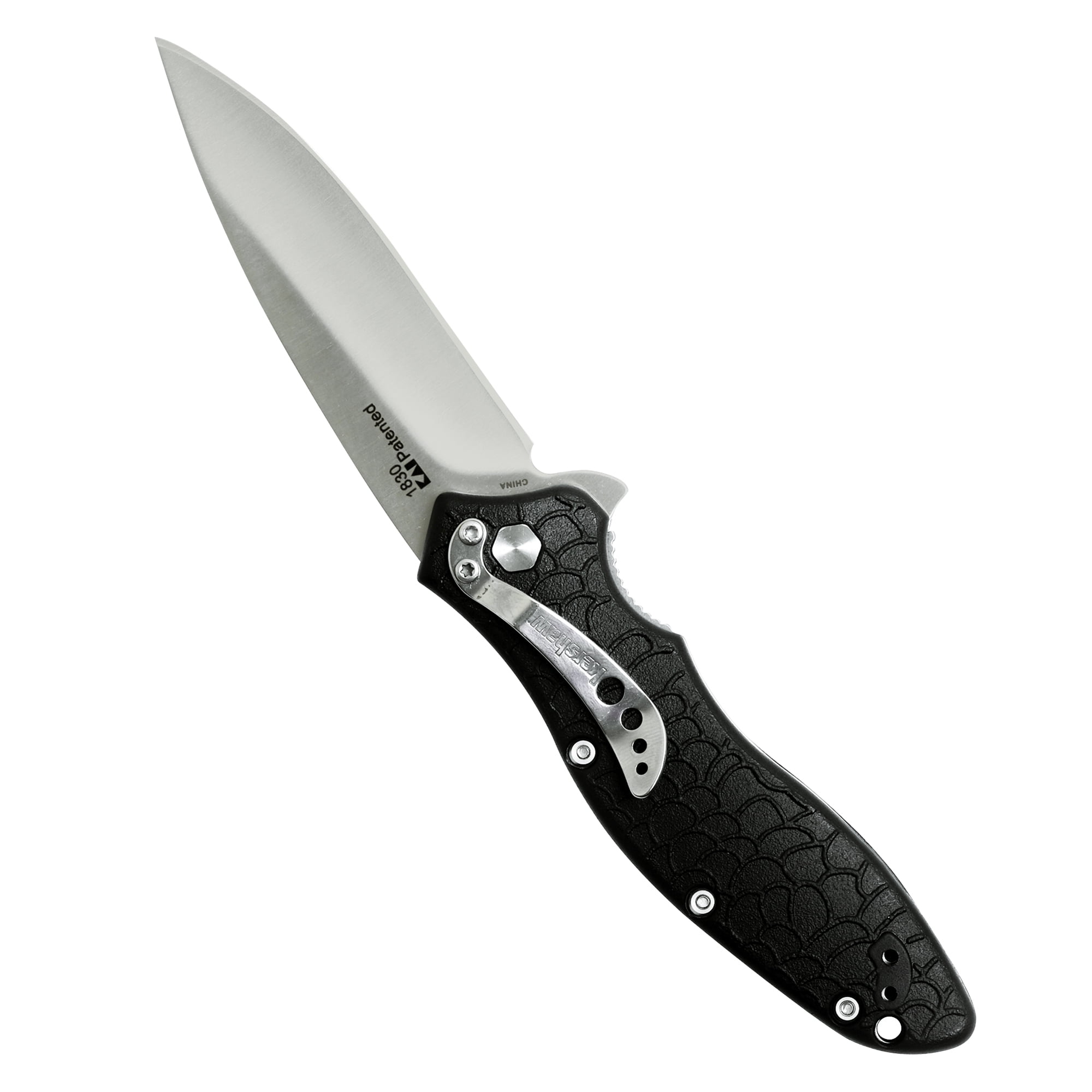 Kershaw Oso Sweet (1830), Folding Pocketknife, 3.1-Inch 8Cr13MoV Stainless Steel Blade, Satin Finish, Black Glass-Filled Nylon Handle, Liner Lock, Reversible Pocketclip, 3.2 OZ.