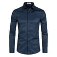 thumbnail image 2 of Stretch Mens Slim Fit Dress Shirts Formal Long Sleeve Button Down Shirts, 2 of 5