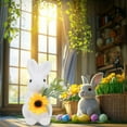 thumbnail image 5 of KCEHTA Easter Bunny Figurines Artificial Green Moss Flocked Bunny Small Rabbit Statue Home Decor, 5 of 7